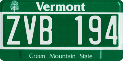 VT license plate ZVB194