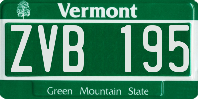 VT license plate ZVB195