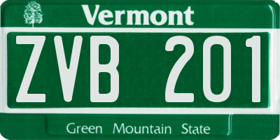 VT license plate ZVB201