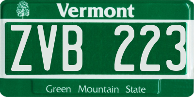 VT license plate ZVB223
