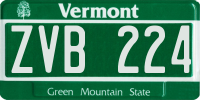 VT license plate ZVB224