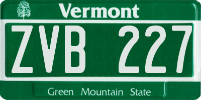 VT license plate ZVB227