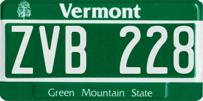 VT license plate ZVB228