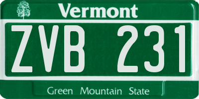 VT license plate ZVB231