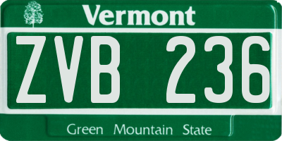 VT license plate ZVB236