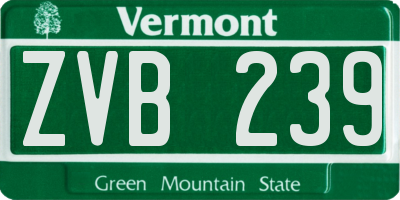 VT license plate ZVB239