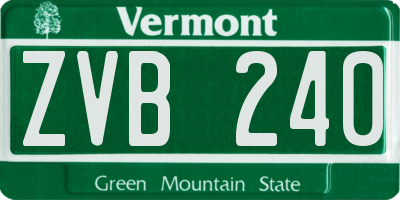 VT license plate ZVB240