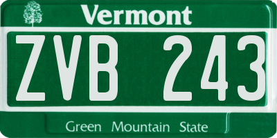 VT license plate ZVB243