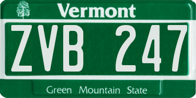 VT license plate ZVB247