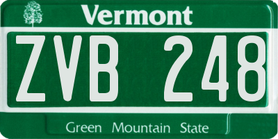 VT license plate ZVB248