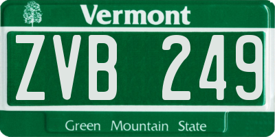 VT license plate ZVB249
