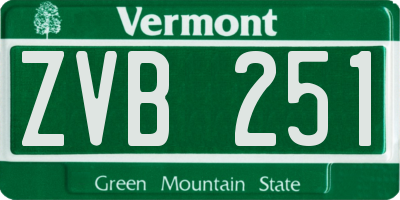 VT license plate ZVB251