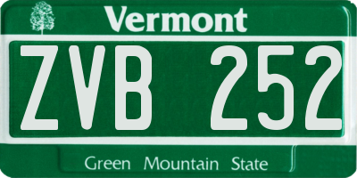 VT license plate ZVB252