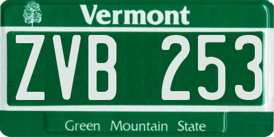 VT license plate ZVB253