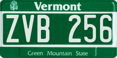 VT license plate ZVB256