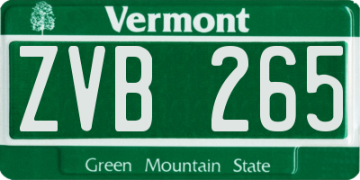 VT license plate ZVB265