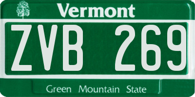 VT license plate ZVB269