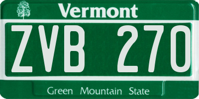 VT license plate ZVB270