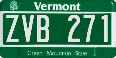 VT license plate ZVB271