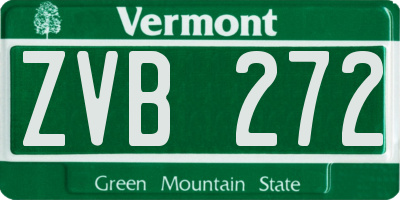 VT license plate ZVB272