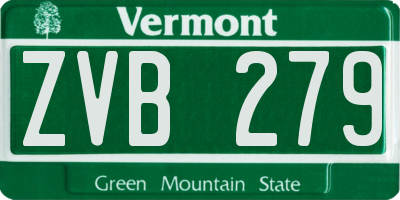 VT license plate ZVB279