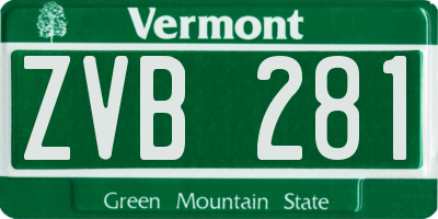 VT license plate ZVB281