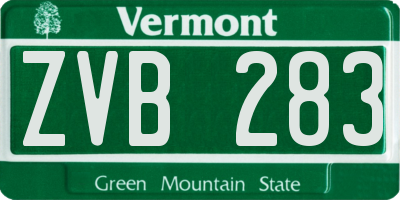 VT license plate ZVB283