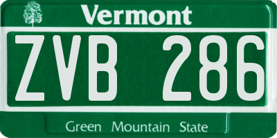 VT license plate ZVB286