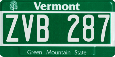 VT license plate ZVB287
