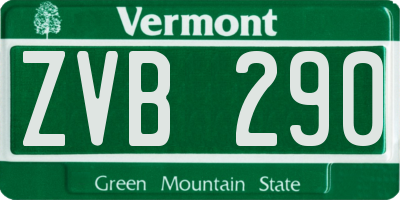 VT license plate ZVB290