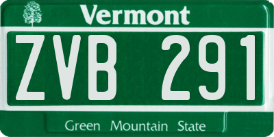 VT license plate ZVB291