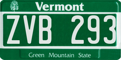 VT license plate ZVB293