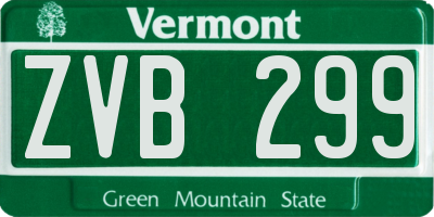 VT license plate ZVB299