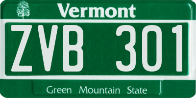 VT license plate ZVB301