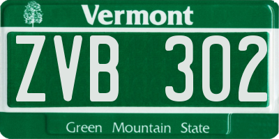 VT license plate ZVB302