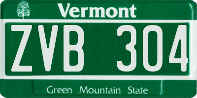 VT license plate ZVB304