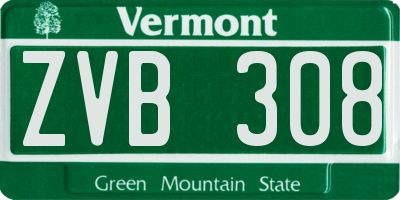 VT license plate ZVB308