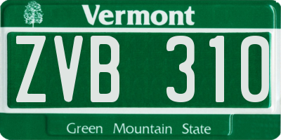 VT license plate ZVB310