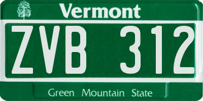 VT license plate ZVB312