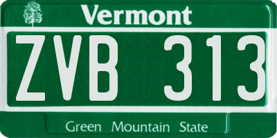 VT license plate ZVB313