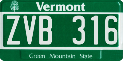 VT license plate ZVB316