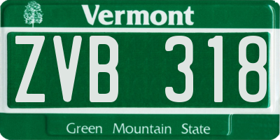 VT license plate ZVB318