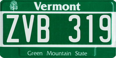 VT license plate ZVB319
