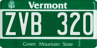 VT license plate ZVB320