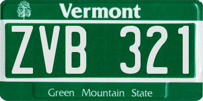 VT license plate ZVB321