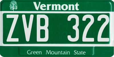 VT license plate ZVB322