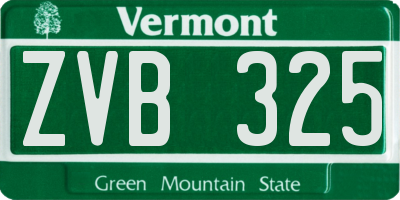 VT license plate ZVB325