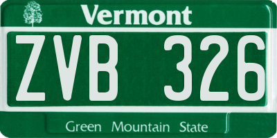 VT license plate ZVB326