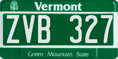 VT license plate ZVB327