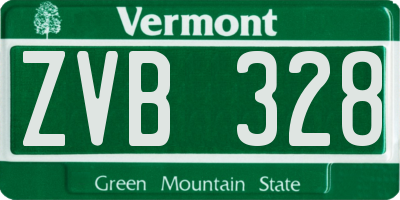 VT license plate ZVB328